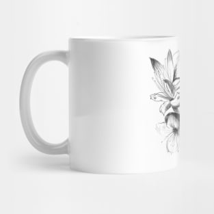 Hand drawn black and white orchid flowers Mug